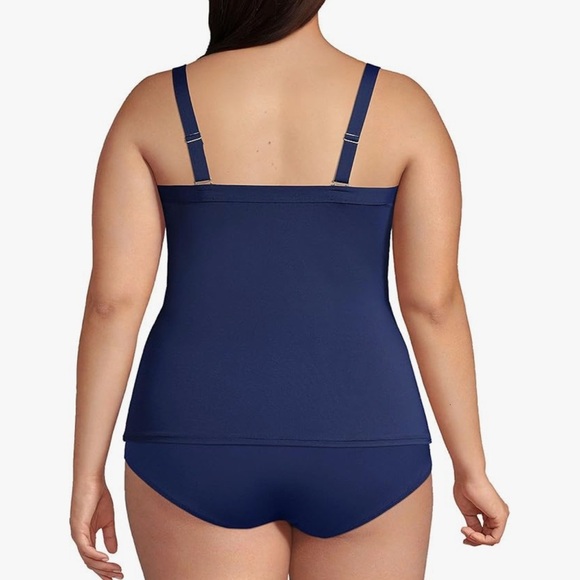Lands' End Bandeau Tankini Swim Top Removable/Adjustable Straps-Navy-Women 20W - Picture 8 of 8